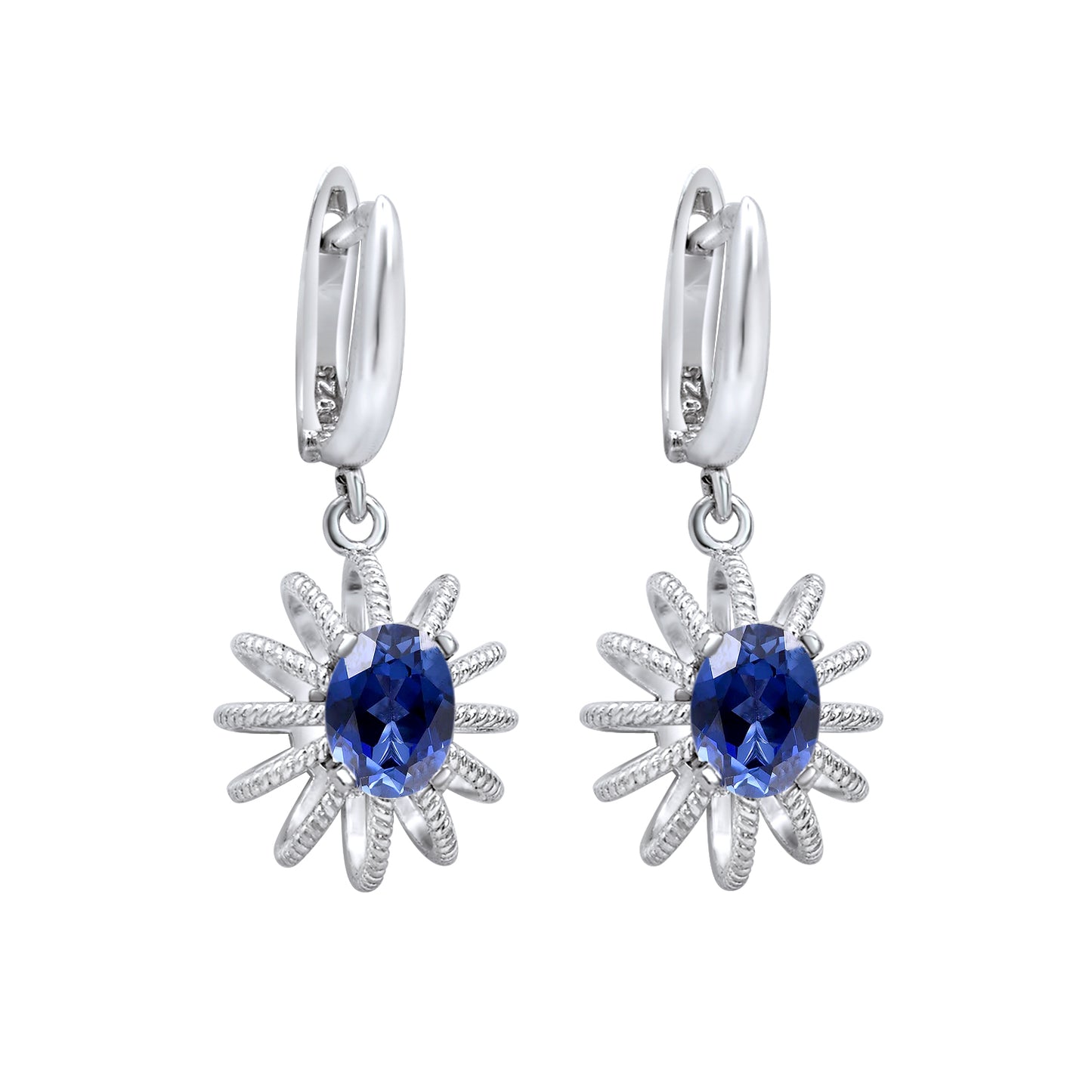 Baroque Blue Sapphire Earrings