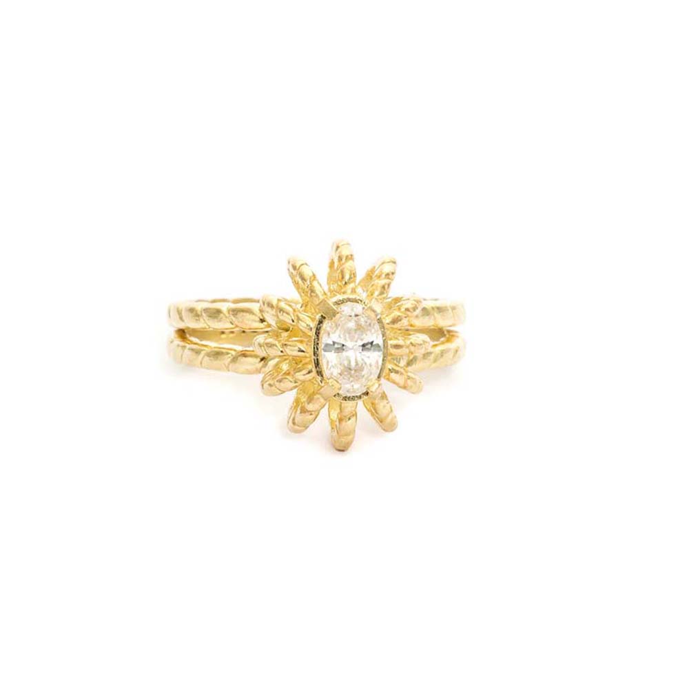 Baroque Golden Sun Ring | Radiant and Elegant Jewelry