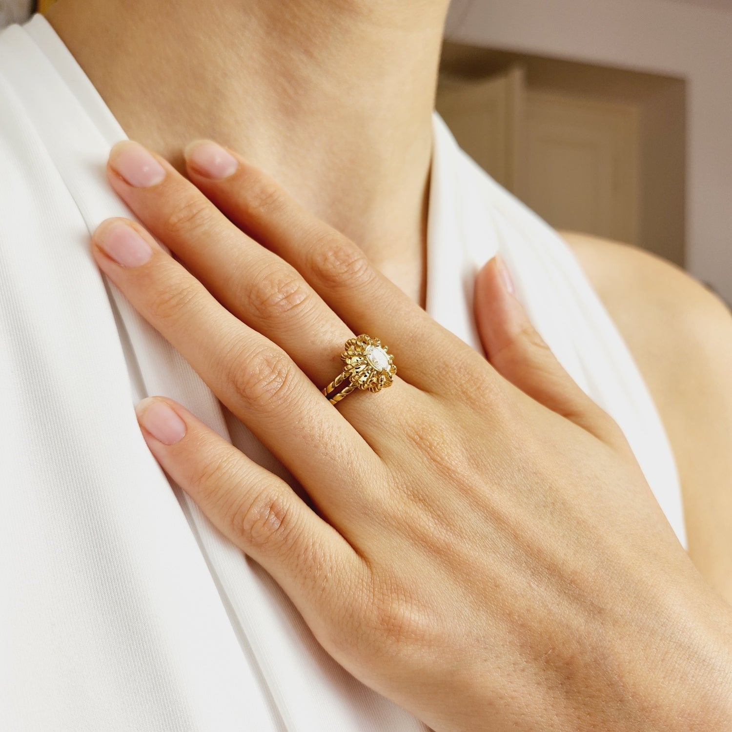 Baroque Golden Sun Ring | Radiant and Elegant Jewelry