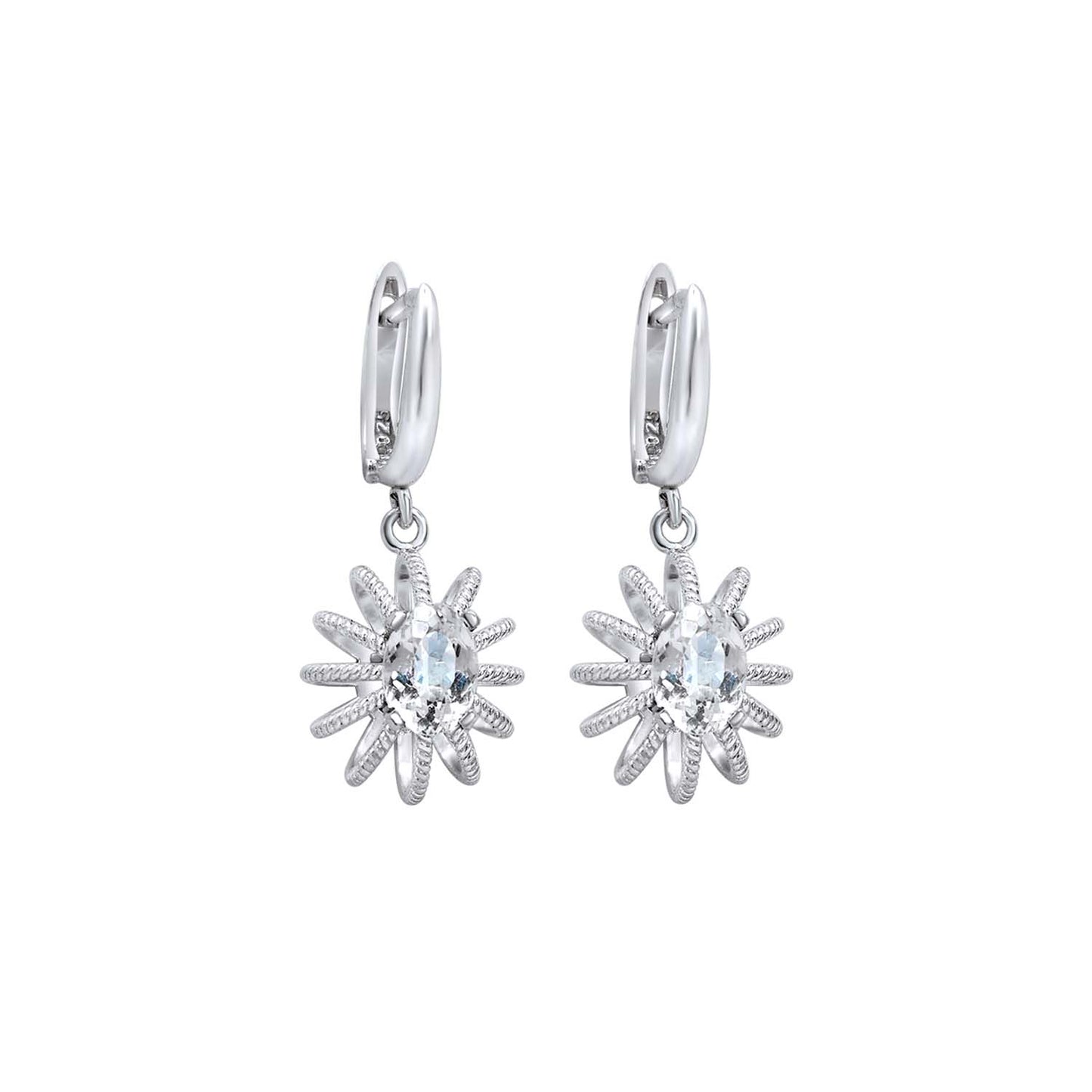 Stunning Baroque White Sapphire Earrings | Elegant Jewelry