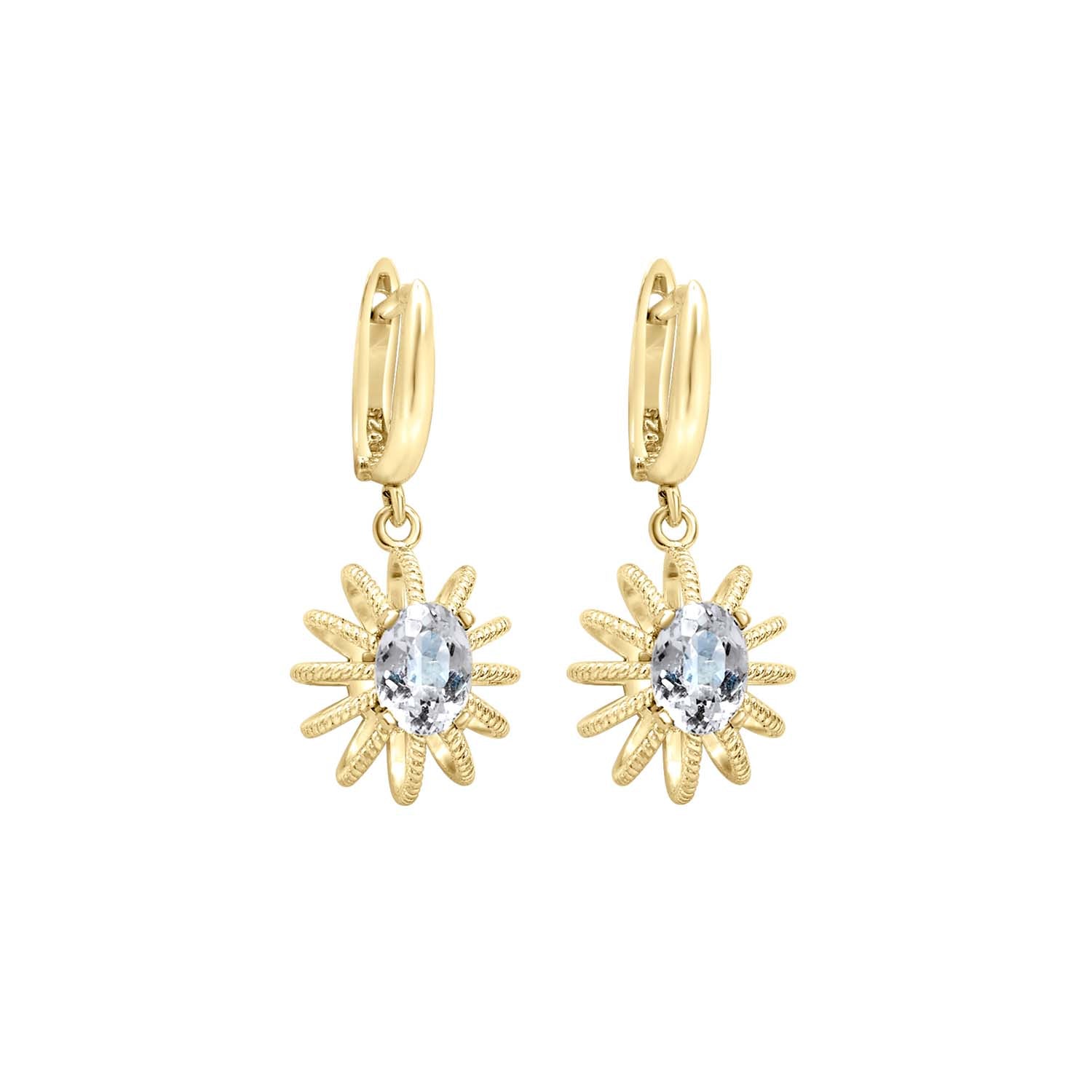 Baroque White Sapphire Earrings | Timeless Elegance