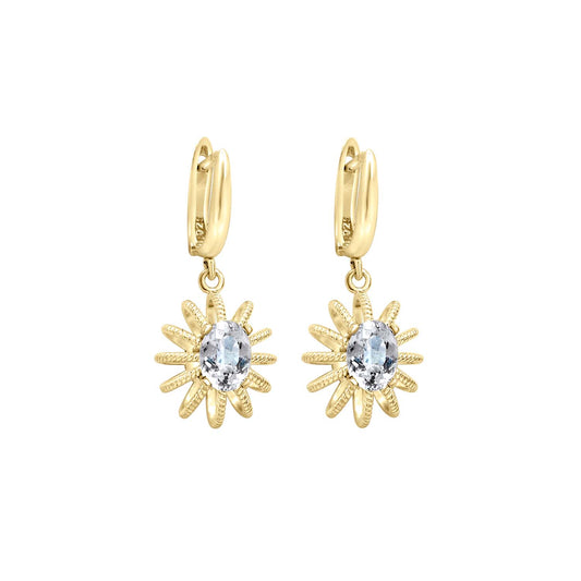 Baroque White Sapphire Earrings | Timeless Elegance