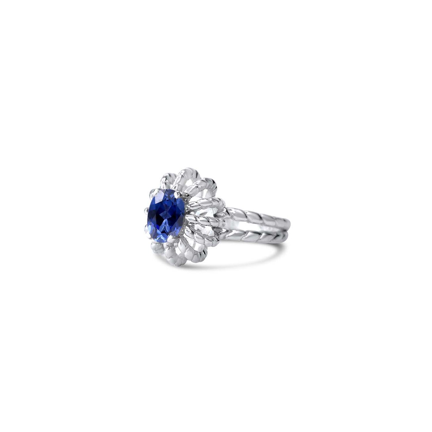 Exquisite Blue Sapphire Baroque Ring | Luxury Jewelry