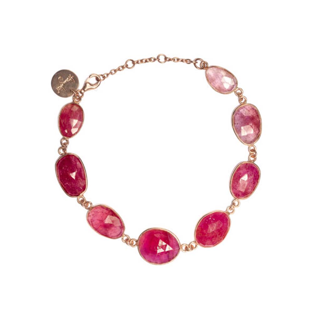 Pink Sapphire Gold Bracelet | Elegant and Luxurious