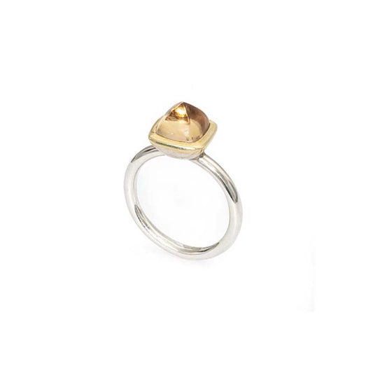 Citrine Gold Sugarloaf Stacking Ring | Elegant Luxury Jewelry