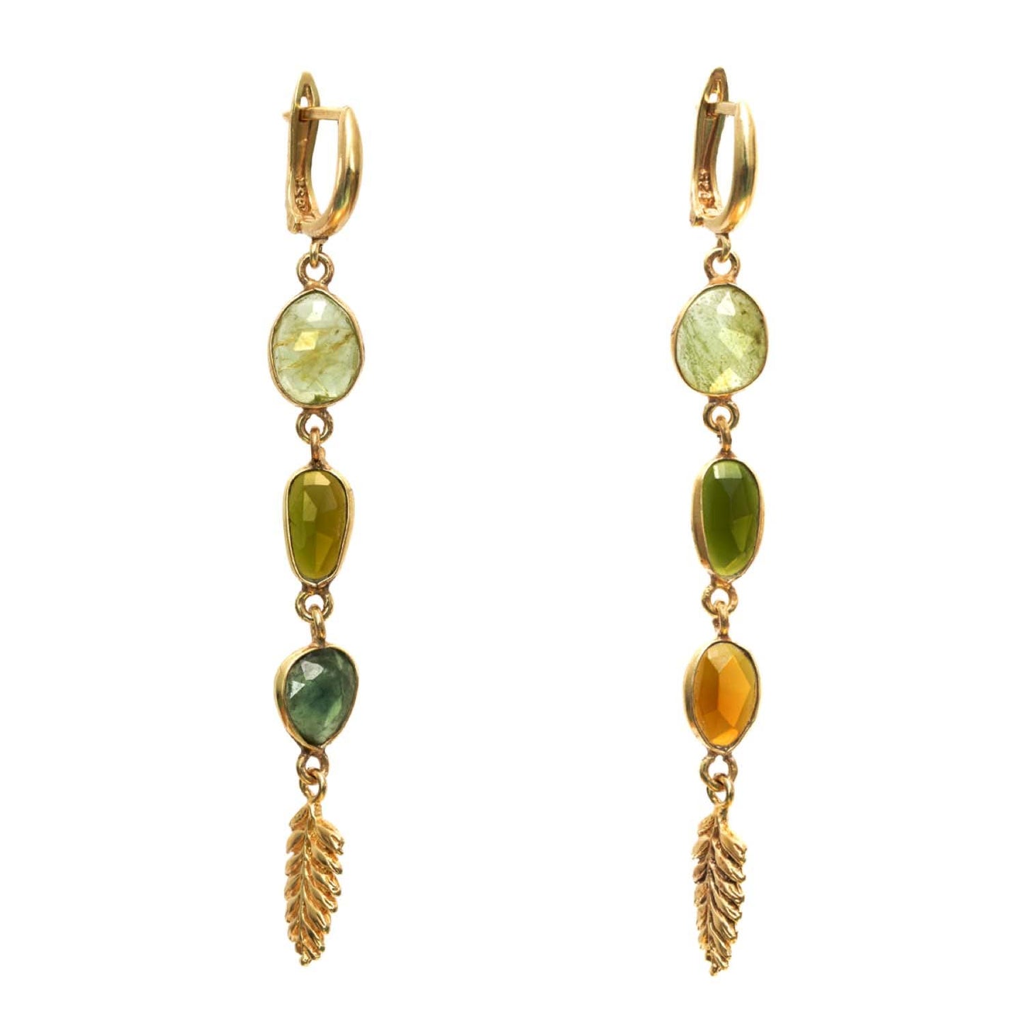 Love Green Tourmaline Gold Earrings | Elegant and Timeless