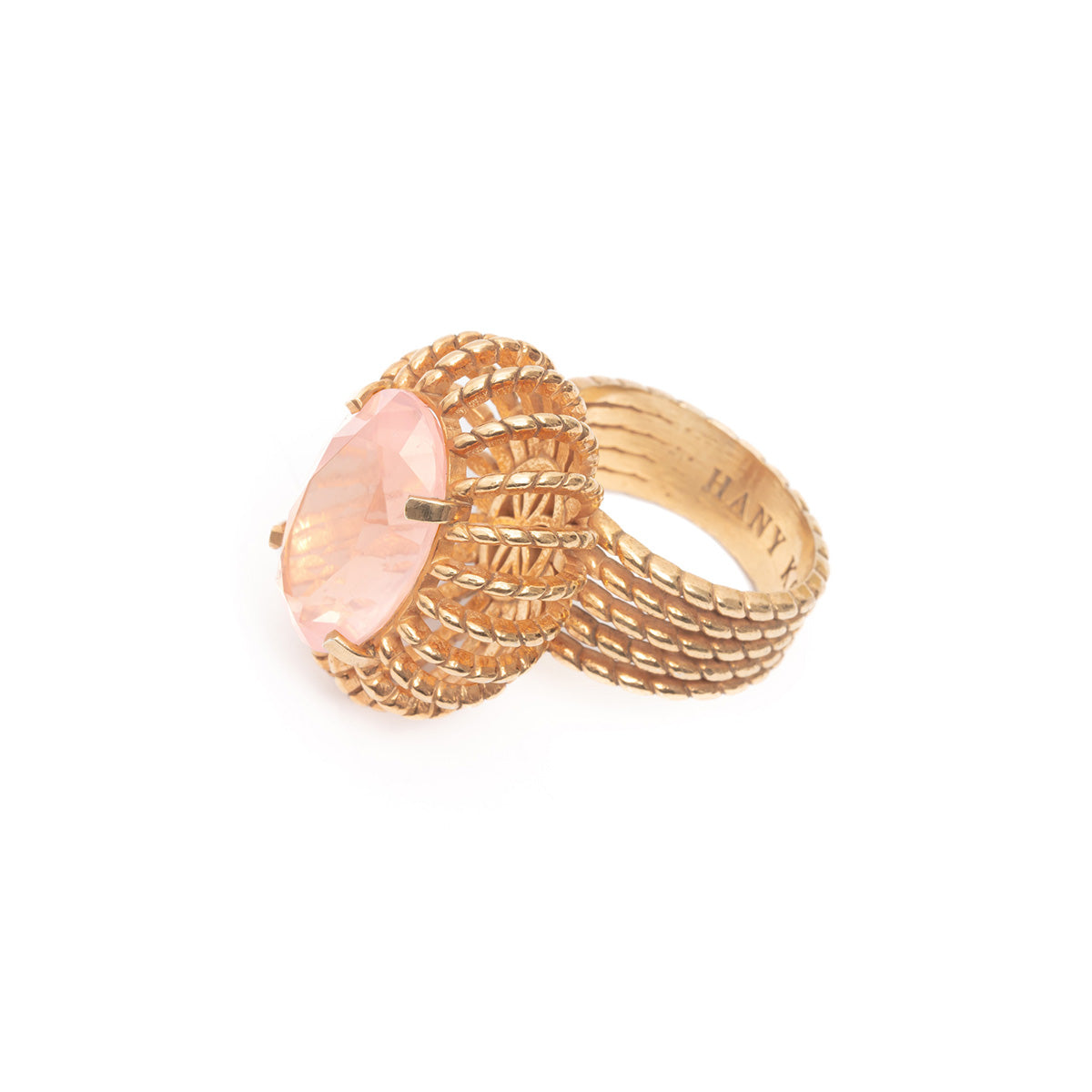 Baroque Rose Gold Cocktail Ring | Elegant Statement 