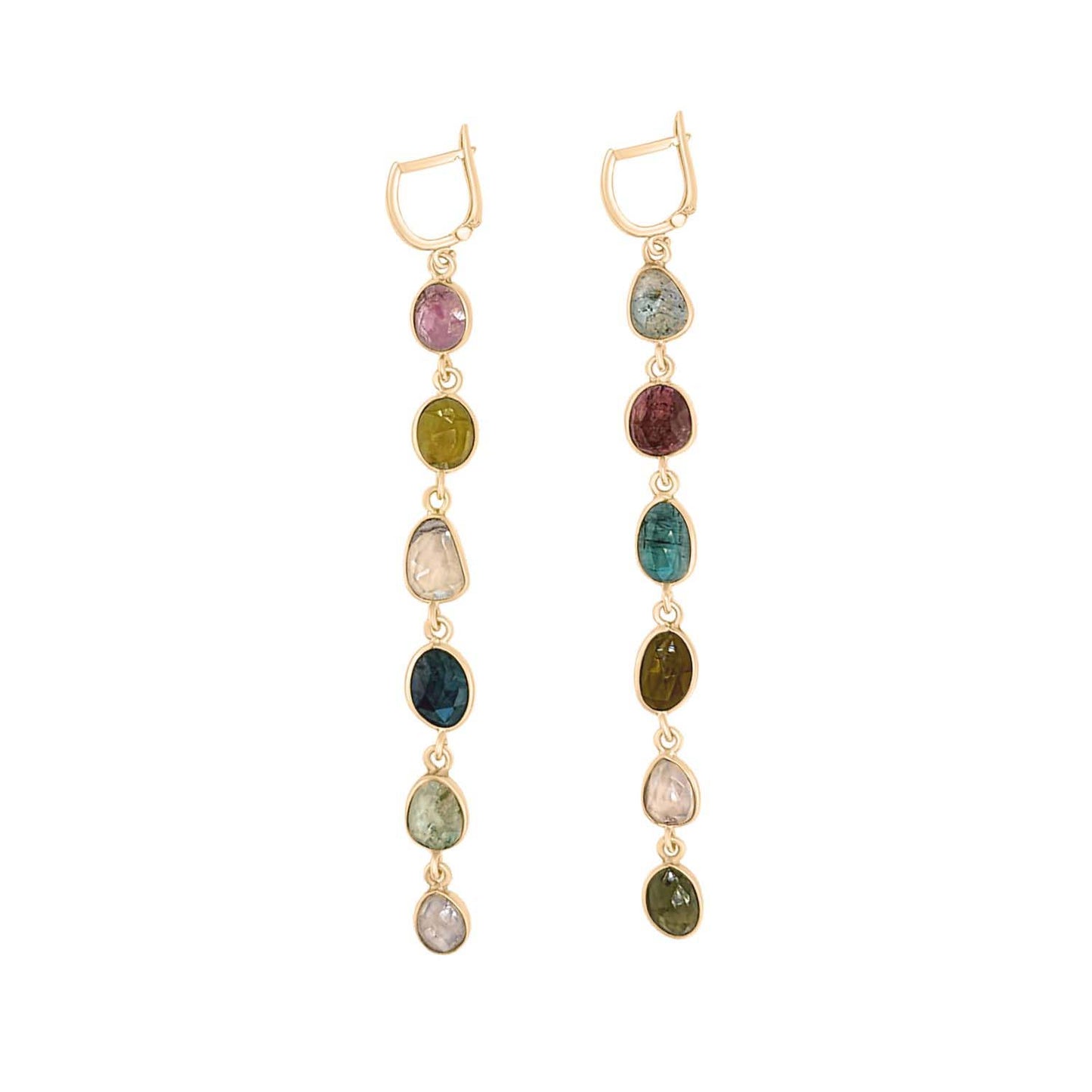 Rainbow Tourmaline Statement Earrings | Bold and Elegant