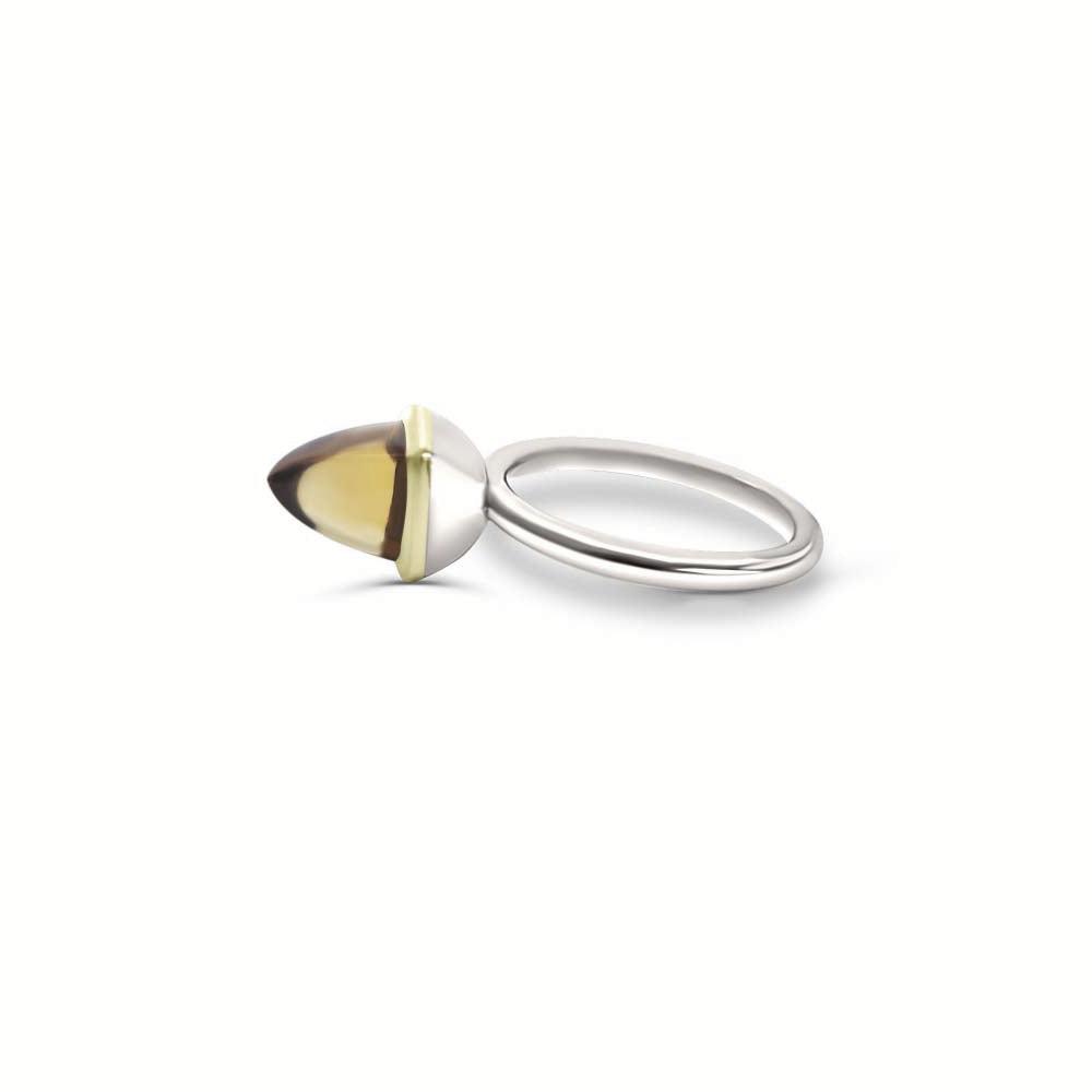 White Gold Honey Topaz Statement Ring | Luxurious and Elegant