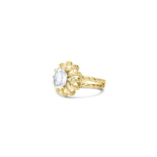 White Sapphire Baroque Ring | Elegant and Luxurious