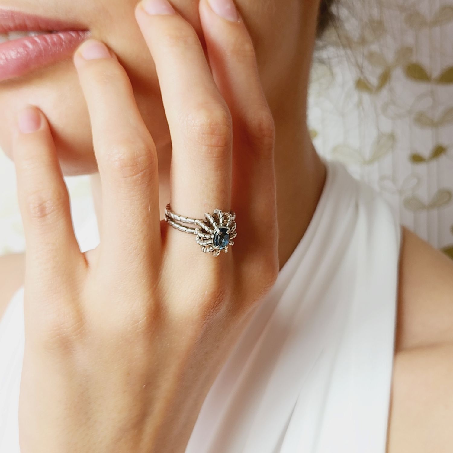 Blue Topaz Baroque Ring | Elegant and Luxurious Jewelry