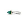 White Gold Green Chalcedony Statement Ring